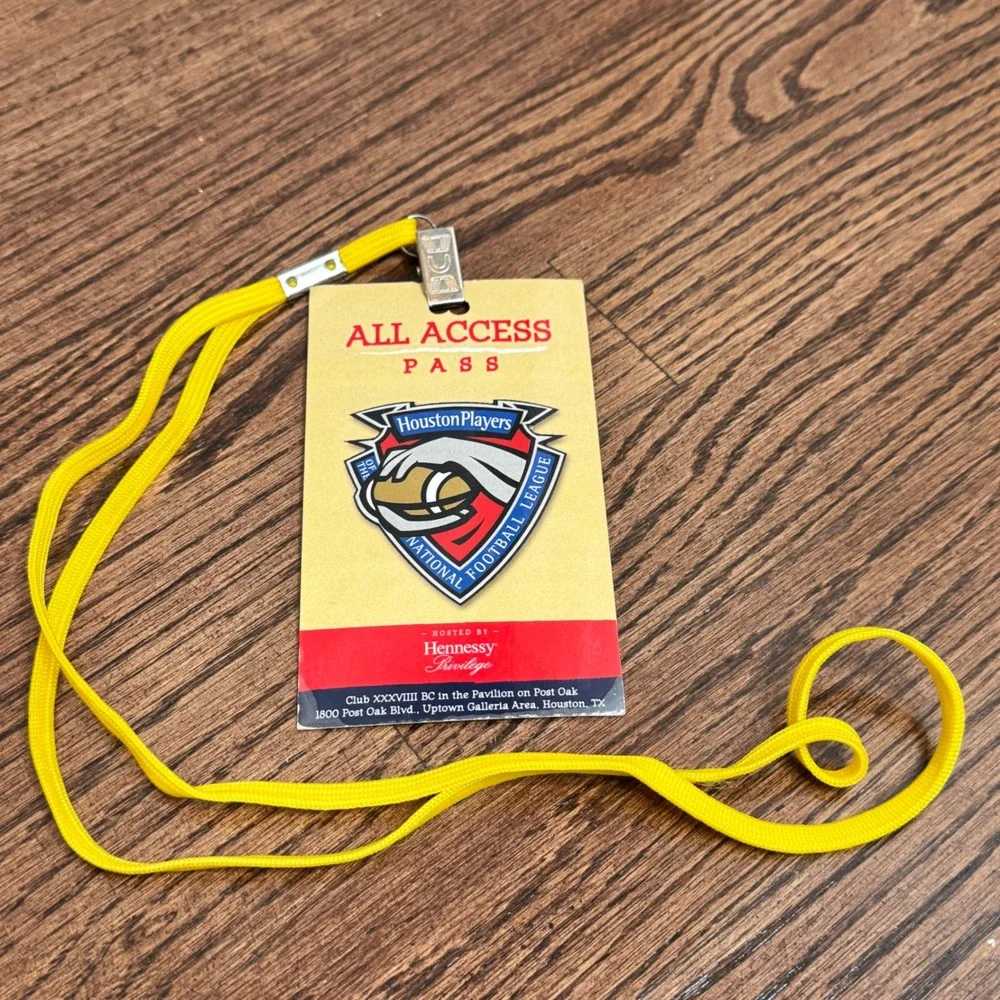 Vintage‎ Houston Players NFL All Access Pass Hennessy Privilege Event Lanyard